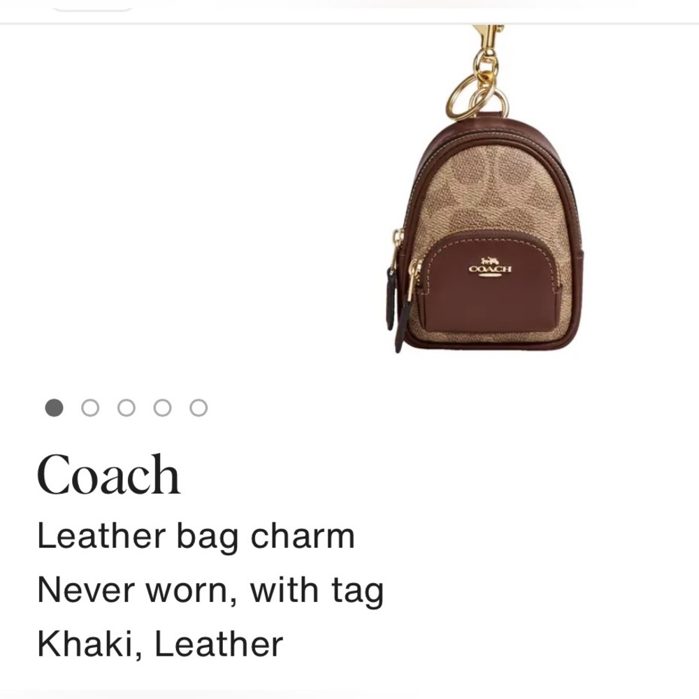 Coach Brown Leather Bag Charm